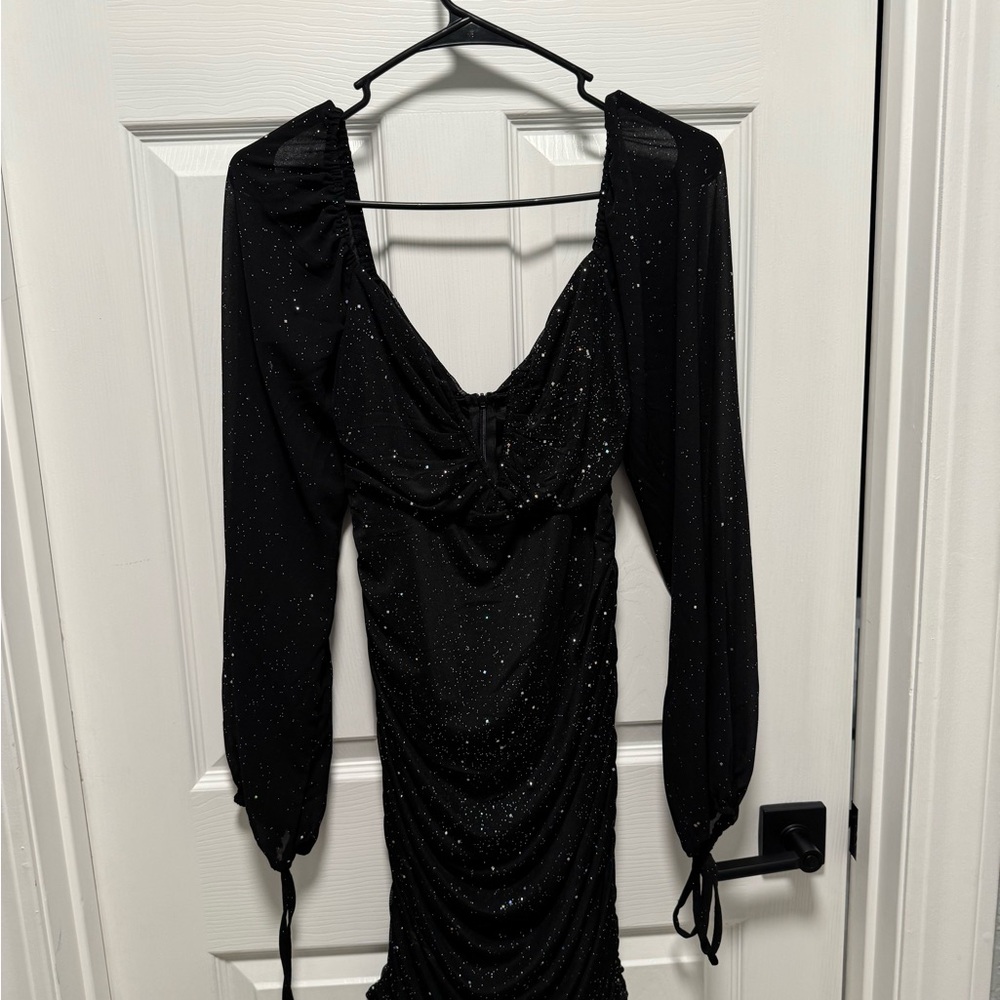 Elegant Black Glitter Dress